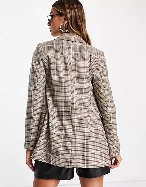 Topshop checkered blazer in monochrome | ASOS (Global)