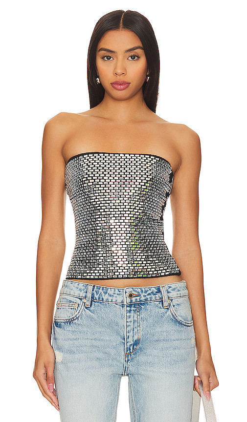 retrofete Valery Top in Metallic Silver. Size S. Also in L, M, XL. | Revolve Clothing (Global)