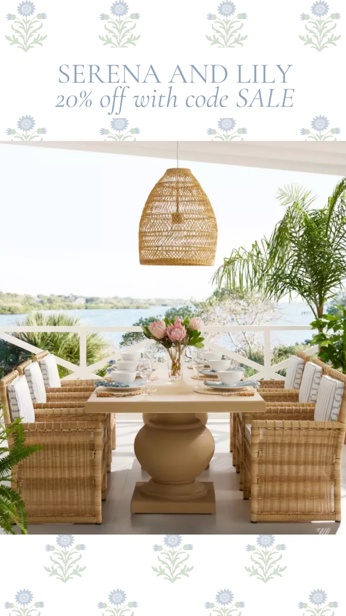 Serena & Lily’s Coast to Coast Sale ends today! Get an extra 20% off with code SALE  

#LTKSaleAlert #LTKHome #LTKSeasonal