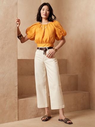 High-Rise Slim Wide-Leg Cropped Jean | Banana Republic (US)