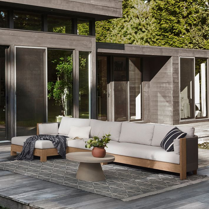 Porto Outdoor 3-Piece Chaise Sectional (134") | West Elm (US)