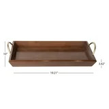 Mainstays Wood Decorative Tray with Gold Handles | Walmart (US)