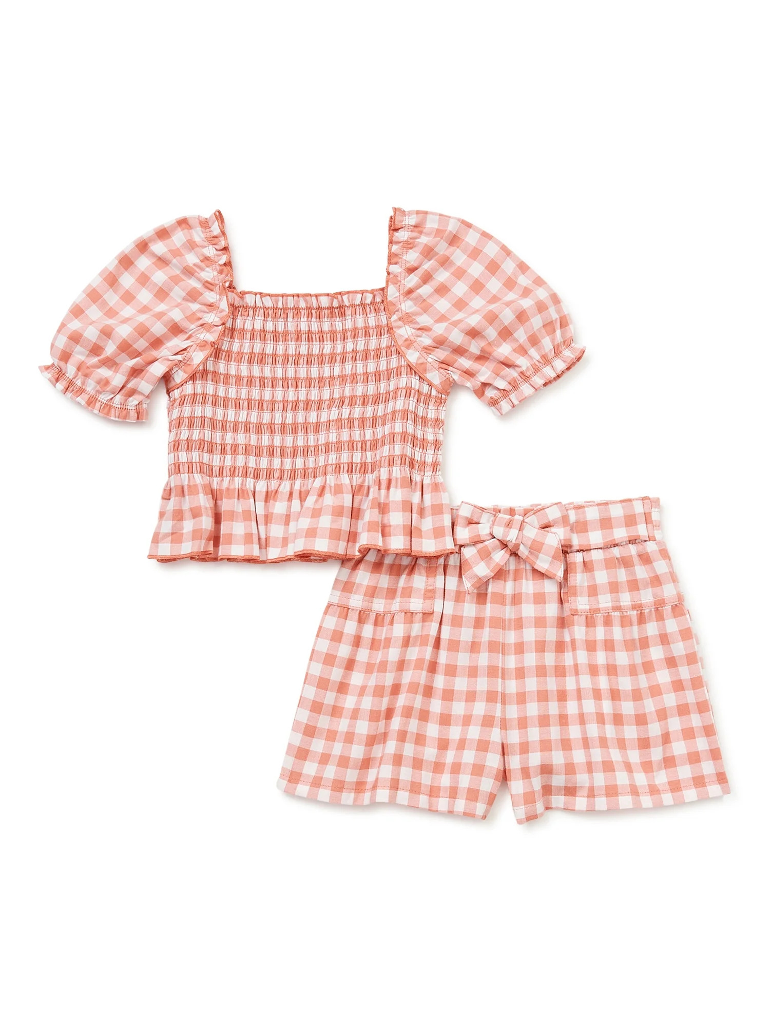 Wonder Nation Baby and Toddler Girls’ Shorts Set, 2-Piece, Sizes 0/3M-5T | Walmart (US)