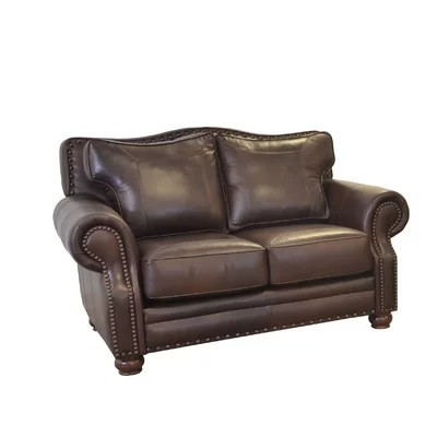 Sophear 74" Genuine Leather Rolled Arm Sofa | Wayfair North America