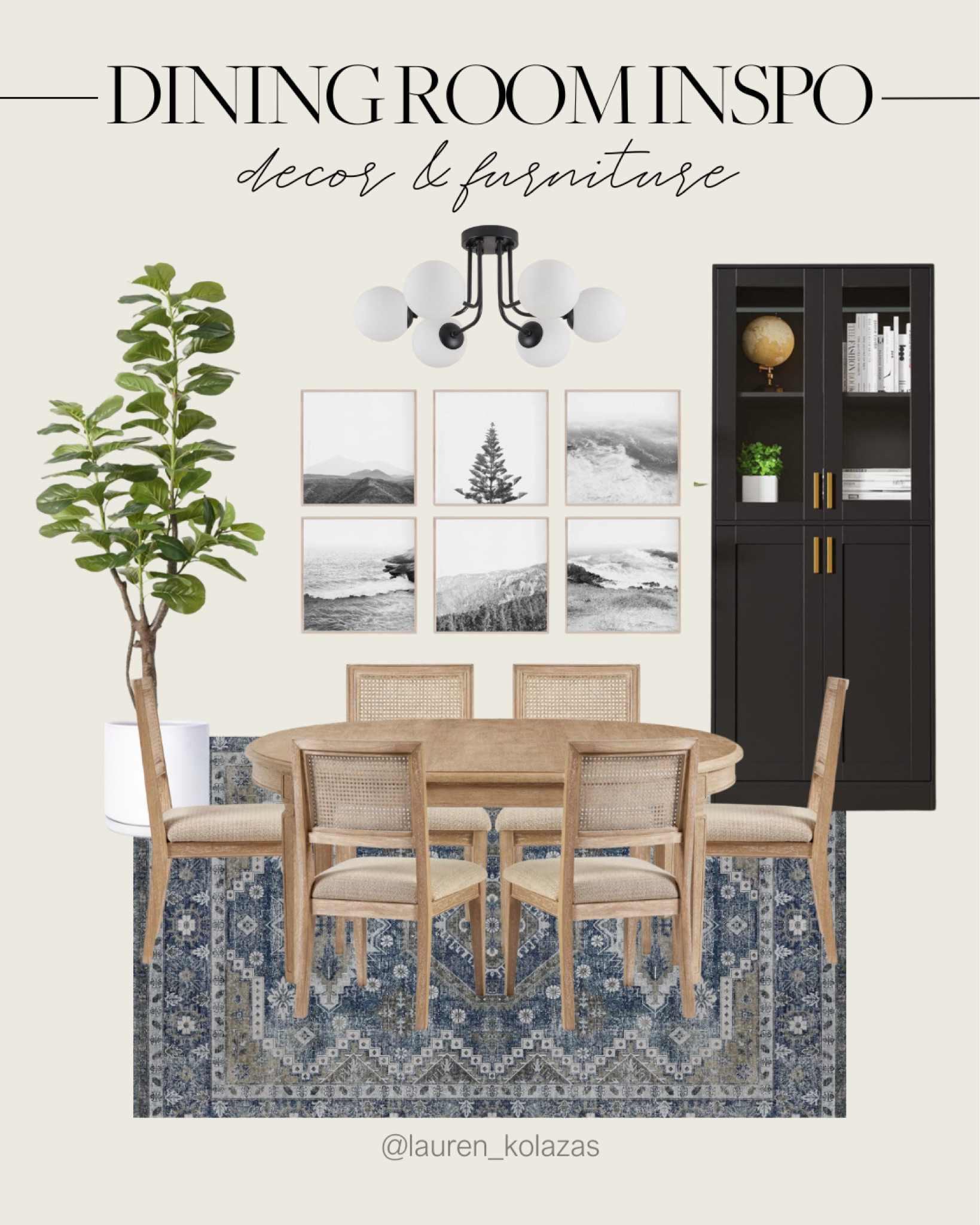 Make your dining area modern-looking with this neutral dinner table, an elegant chandelier, a black cabinet, a faux tree plant, and more!
#homeupgrade #designtips #springrefresh #diningroominspo

#LTKSeasonal #LTKstyletip #LTKhome