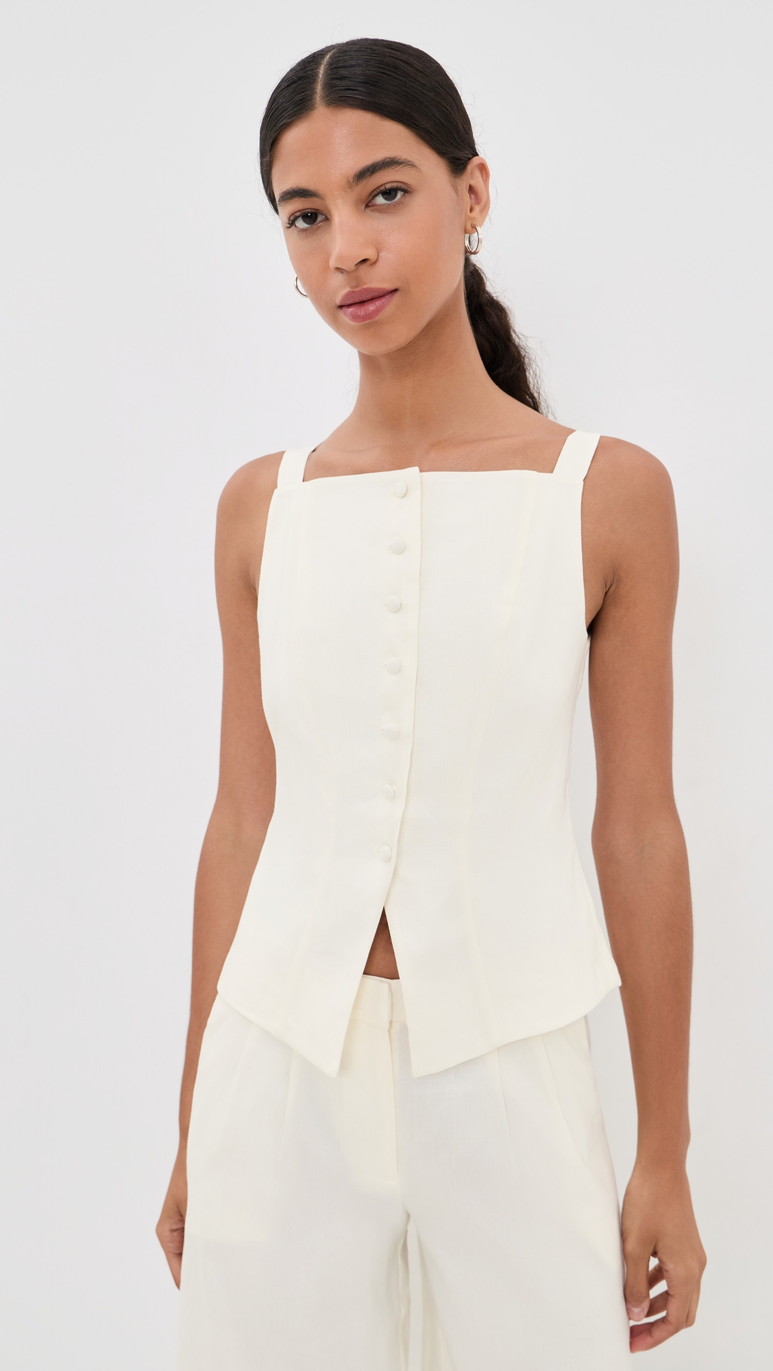 Joe's Jeans The Frankie Vest Ecru XS | Shopbop