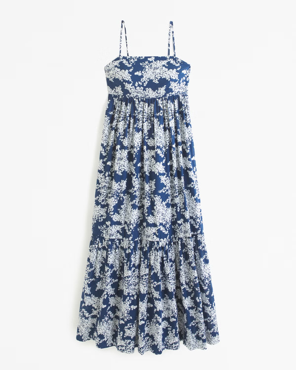 Low Back Tiered Maxi Dress | Abercrombie & Fitch (US)