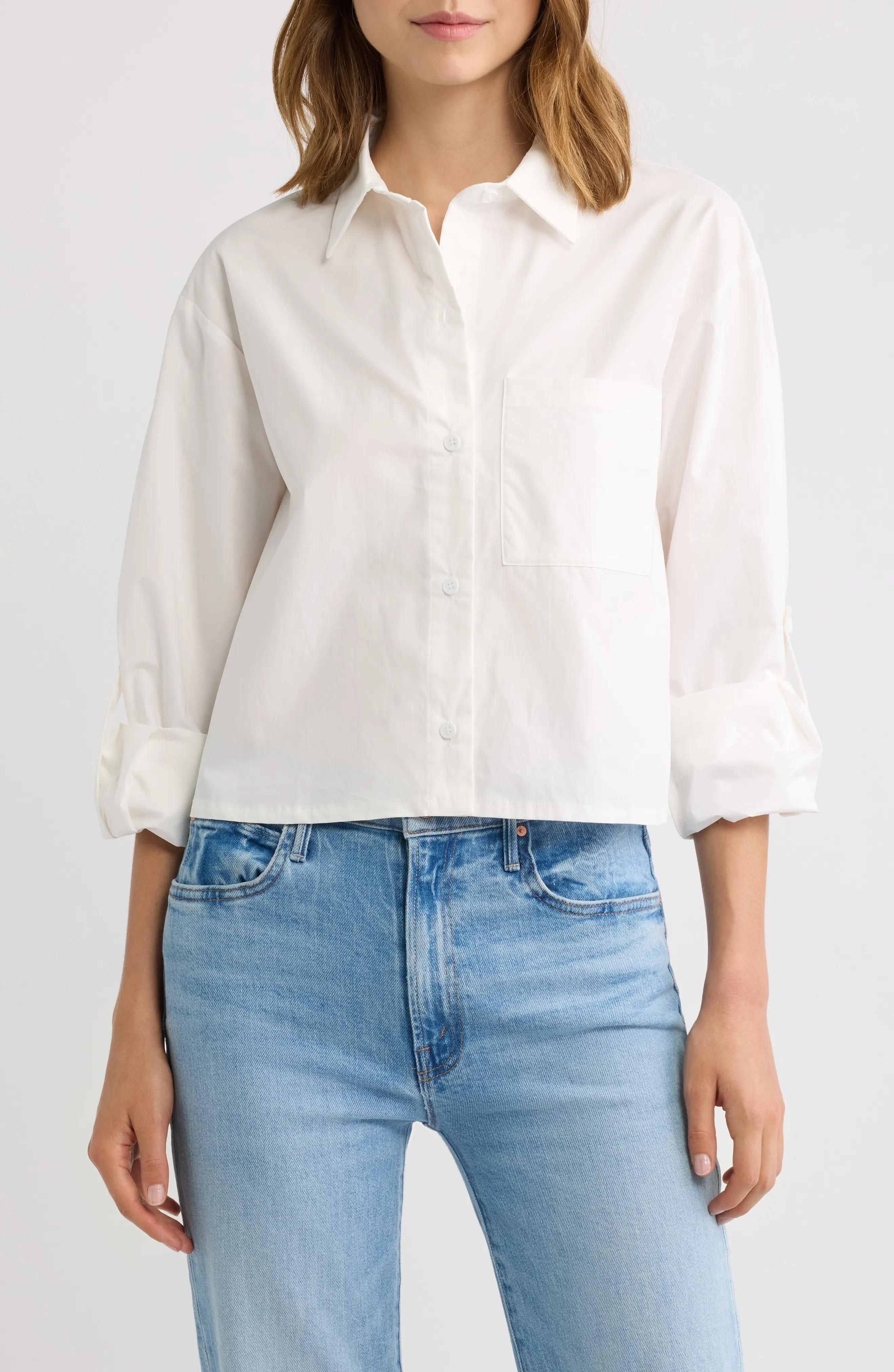 Petal & Pup Bronagh Crop Button-Up Shirt (Women) | Nordstrom | Nordstrom