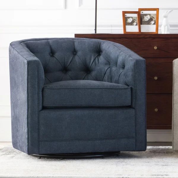 Denayah Upholstered Swivel Barrel Chair | Wayfair North America