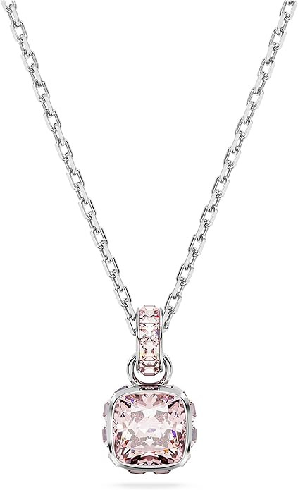 Swarovski Birthstone Stud Earring Collection, Square-Cut Stone and Crystals, Rhodium Finish | Amazon (US)