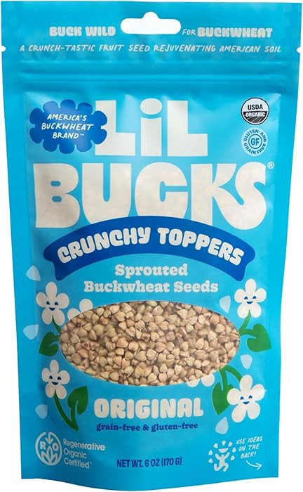 Lil Bucks Sprouted Regeneratively Grown Buckwheat Seeds– Paleo Cereal, Gluten-Free Granola, Hig... | Amazon (US)