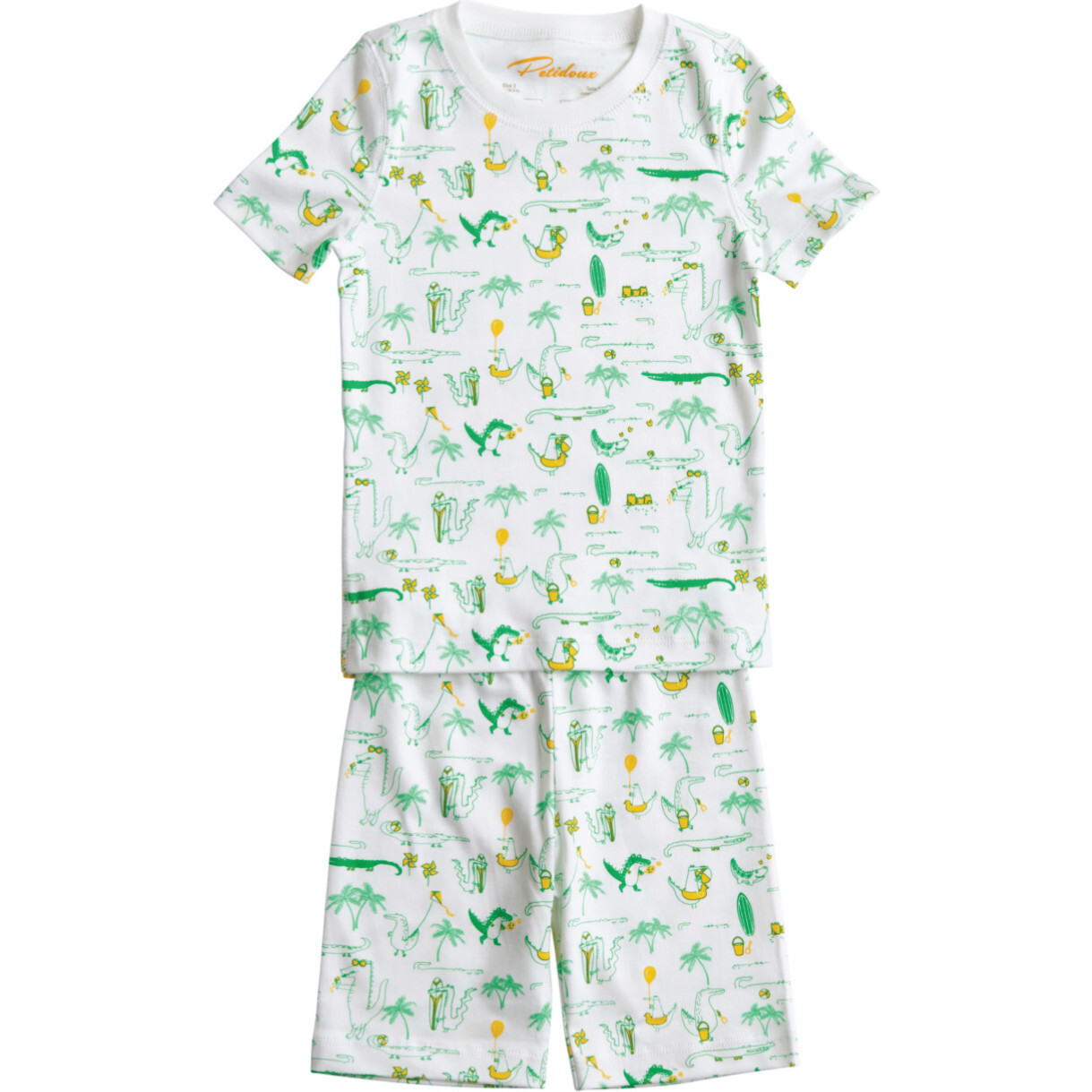 Alligators on Holiday Short Sleeve Pajama, Green | Maisonette