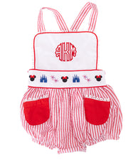 Magical Mouse Red Seersucker Sun Bubble | Smockingbird Kids
