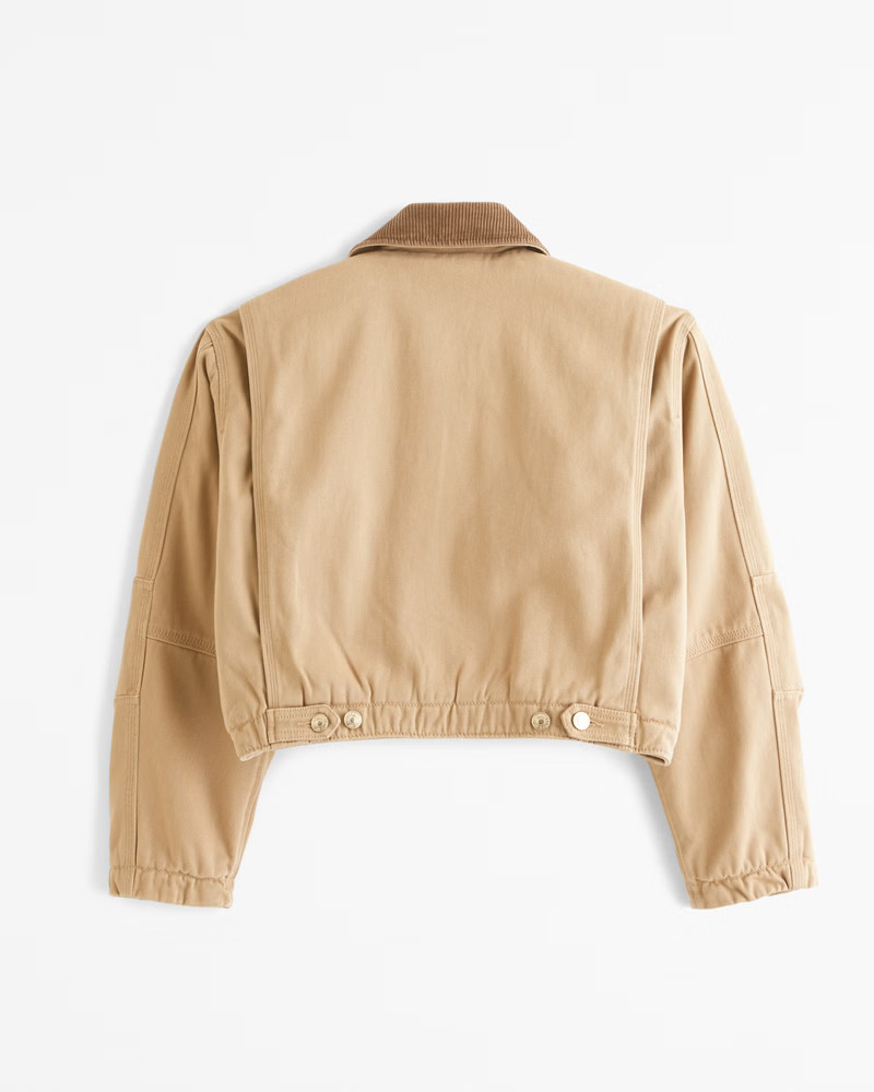 Cropped Twill Workwear Jacket | Abercrombie & Fitch (US)