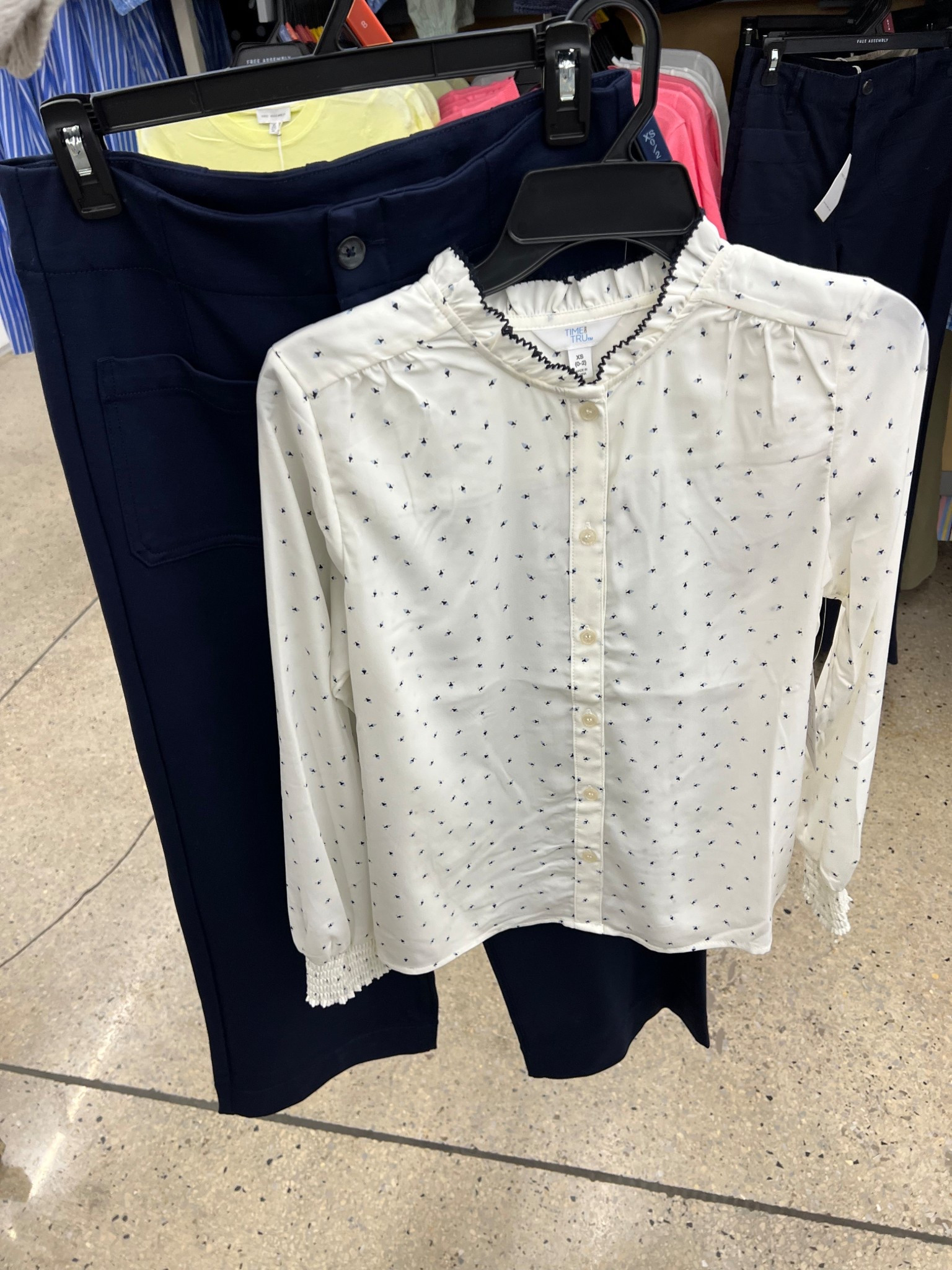 Walmart work outfit, business casual outfit idea. These fit tts. I’m a small in the top. 