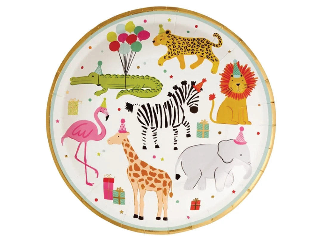 Party Animals Birthday Dinner Plates 8ct Wild One Safari Birthday Two Wild Jungle Birthday Zoo Bi... | Etsy (US)