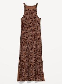 Fitted Leopard-Print Sleeveless Rib-Knit Midi Dress for Women | Old Navy (US)