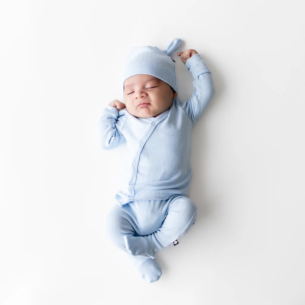 Pointelle Take Me Home Set with Cap in Breeze | Kyte Baby