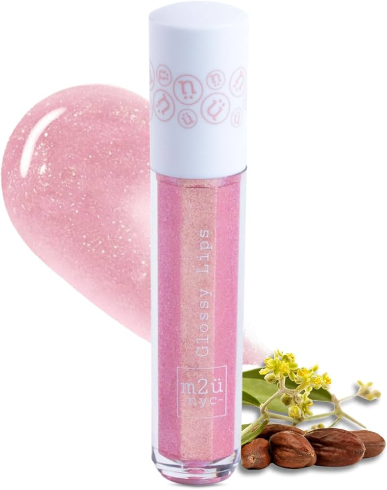 M2U NYC Lip Gloss (Glitter Pink) - Ultra Glossy Lipgloss (Cherry Blossom) | Amazon (US)