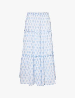 Bea graphic-print organic-cotton maxi skirt | Selfridges