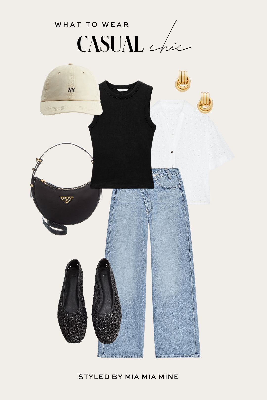 Casual summer outfit
Zara eyelet top
Zara black tank top
Zara wide leg jeans
H&M jelly flats
H&M cap

#LTKFindsUnder50 #LTKStyleTip #LTKFindsUnder100