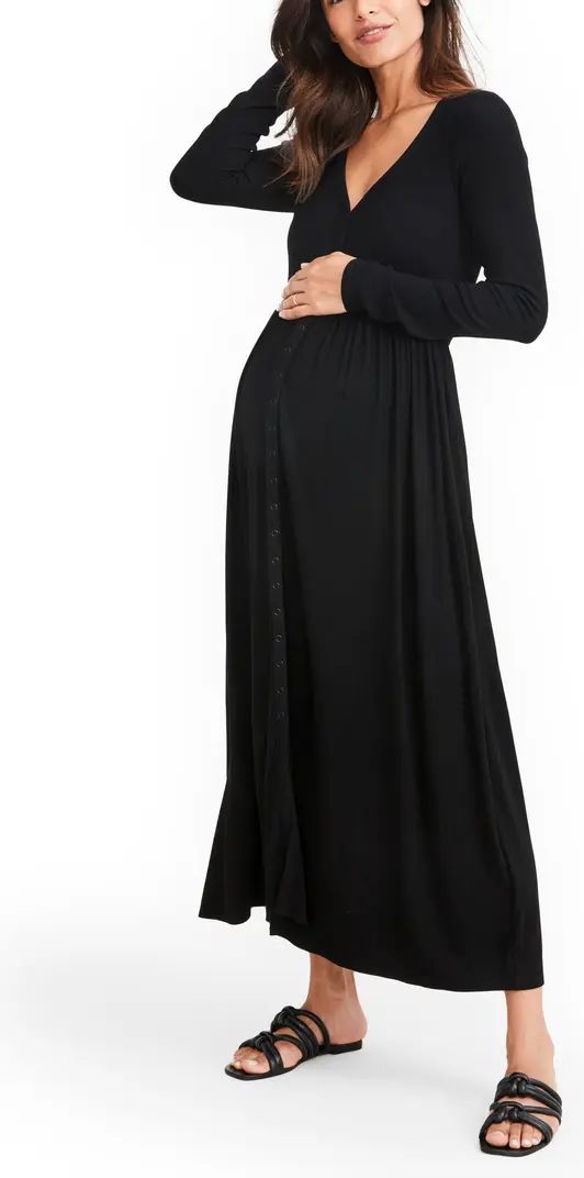 The Softest Rib Long Sleeve Maternity/Nursing Maxi Dress | Nordstrom