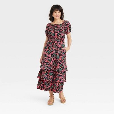 Women's Puff Short Sleeve A-Line Dress - Knox Rose™ | Target