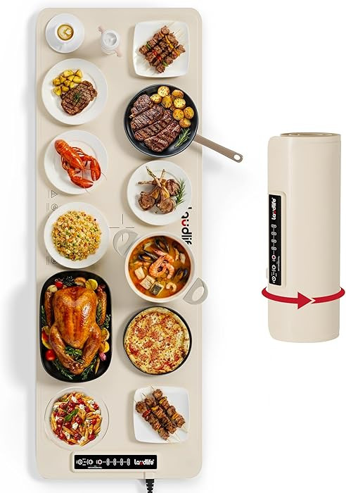 Extra Large Food Warming Mat for Countertop (XXXL 40”x16”) - Full-Surface Heating Pad with 4 ... | Amazon (US)