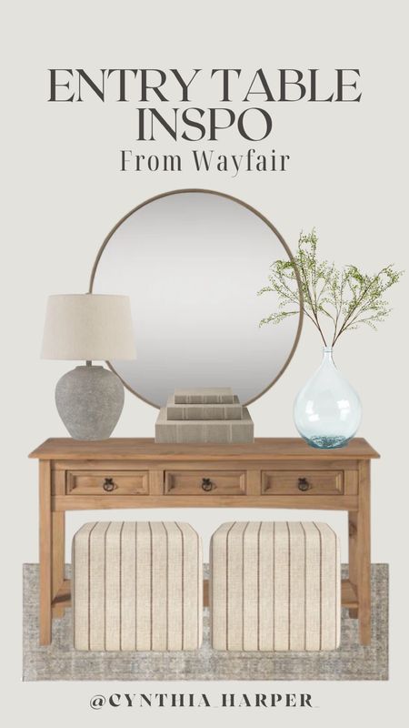Entry table inspo from Wayfair! 

Entry table, entry table decor  

#LTKHome