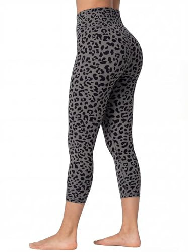 Sunzel Sunzfly Invisible Butt Scrunch Workout Leggings for Women, Butt Lifting High Waisted Gym Yoga Pants with Tummy Control 23" Leo Charcoal Gray Large | Amazon (US)