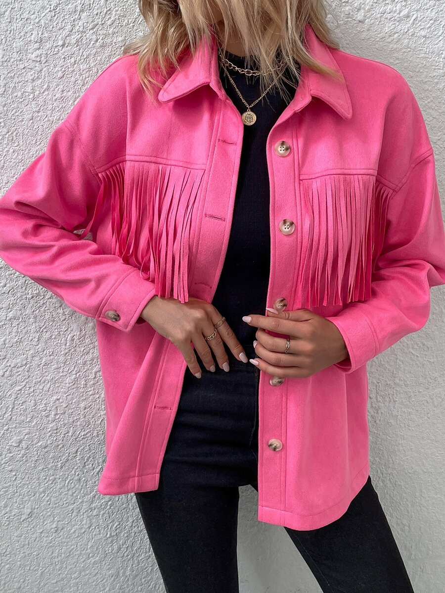 Fringe Trim Drop Shoulder Coat
   
      SKU: sw2207152485900605
          (13 Reviews)  
       ... | SHEIN