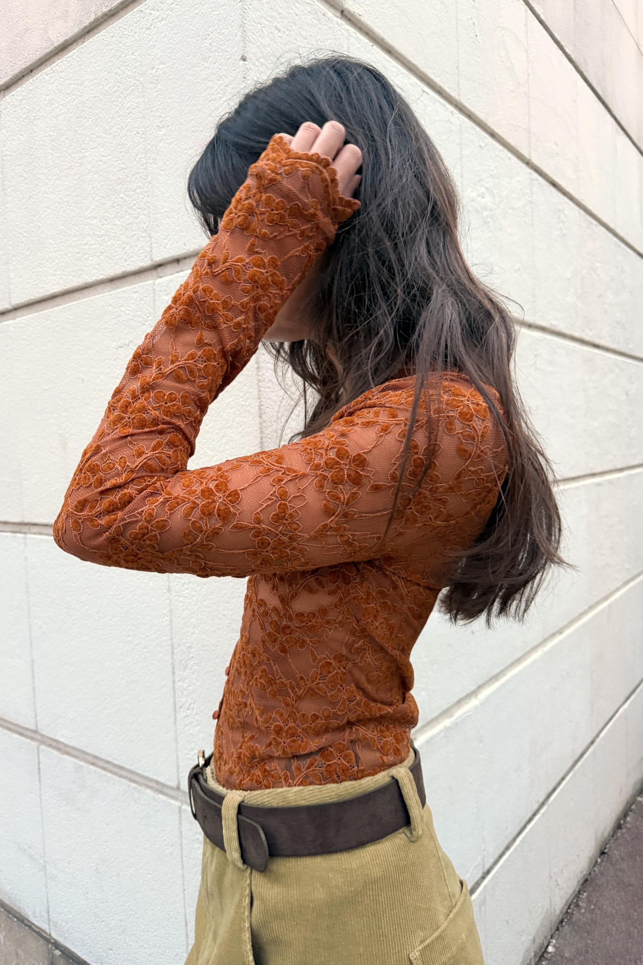 LACE BUTTON-UP TOP | Zara UK