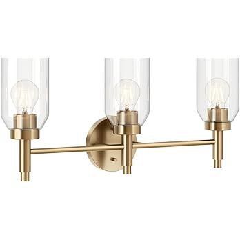 Kichler Madden 3-Light Bathroom Vanity Light Fixture with Clear Glass in Champagne Bronze, Modern... | Amazon (US)