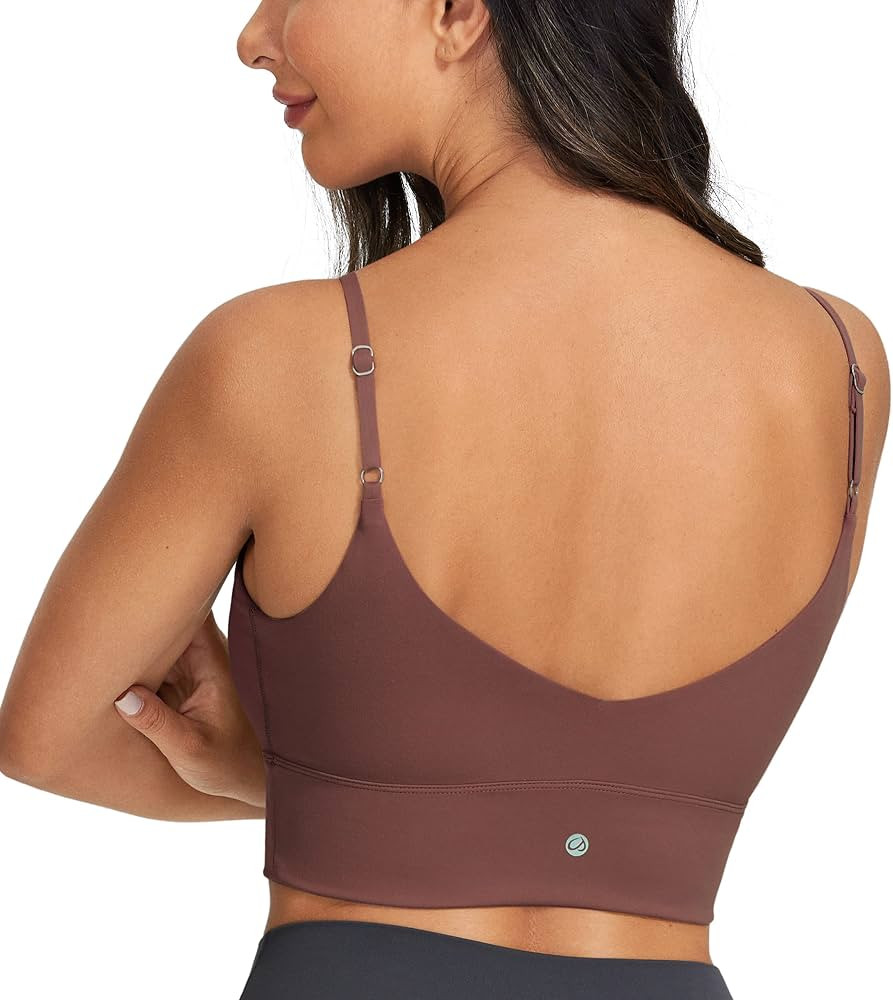 CRZ YOGA Adjustable Longline Sports Bra for Women - V Back Wireless Workout Padded Yoga Bra Cropp... | Amazon (US)