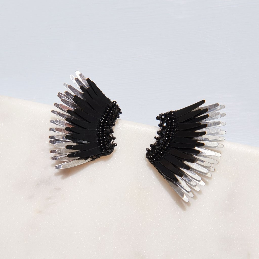 Mini Madeline Earrings Black/Silver | Mignonne Gavigan