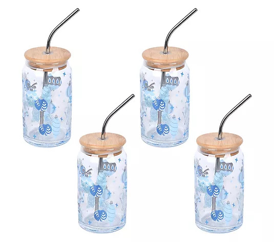 Temp-tations Seasonal 16-oz Glasses w/Wood Lids and Straws - QVC.com | QVC
