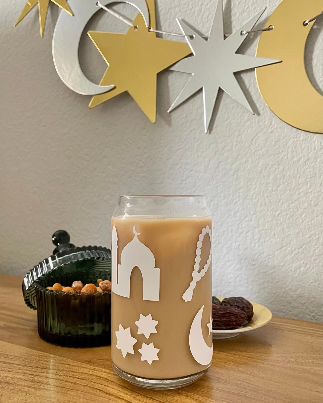 ramadan reminders glass can cup | iced coffee cup | aesthetic coffee glass | Etsy (US)