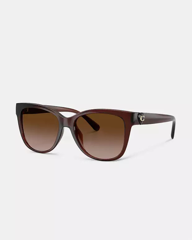 Signature Heart Oversized Square Sunglasses | Coach Outlet US