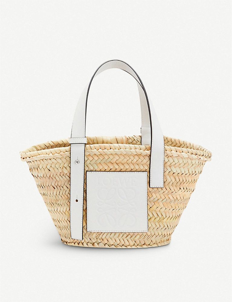 Basket raffia and leather tote bag | Selfridges