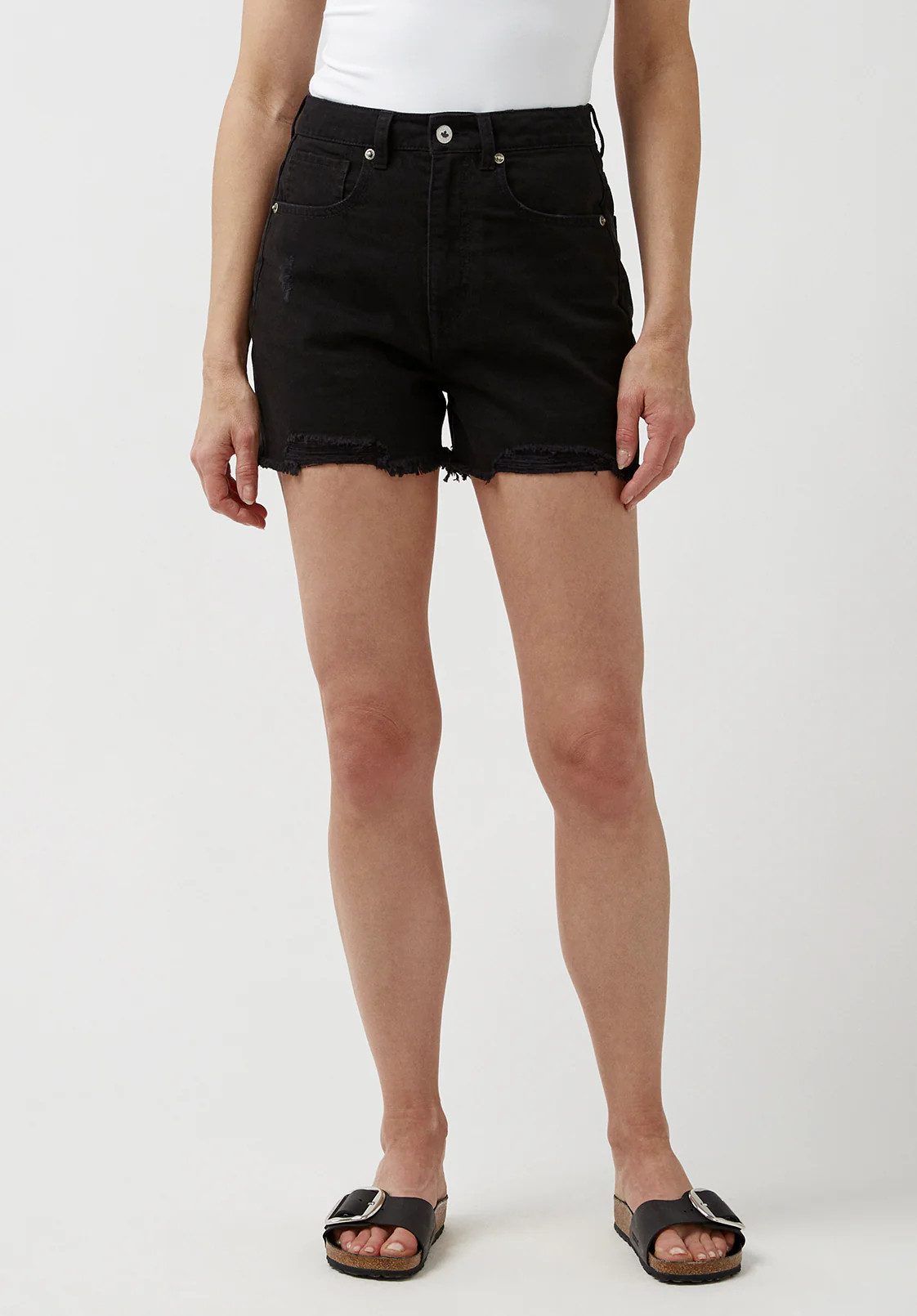 Super High Rise Joanna Frayed Shorts - BL15913 | Buffalo David Bitton