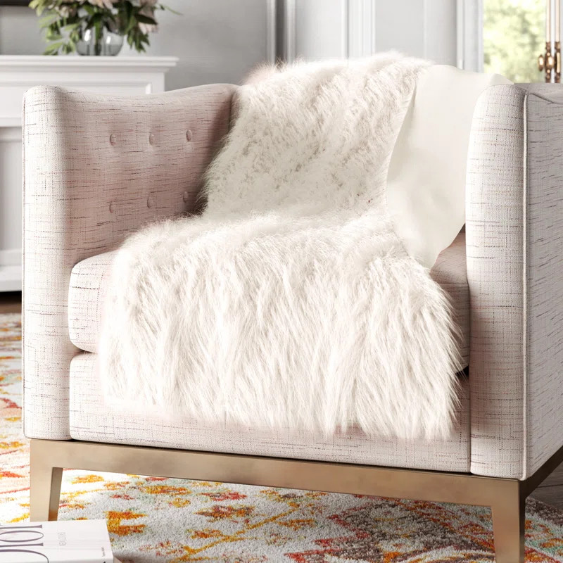 Vivienne Mongolian Faux Fur Throw | Wayfair North America