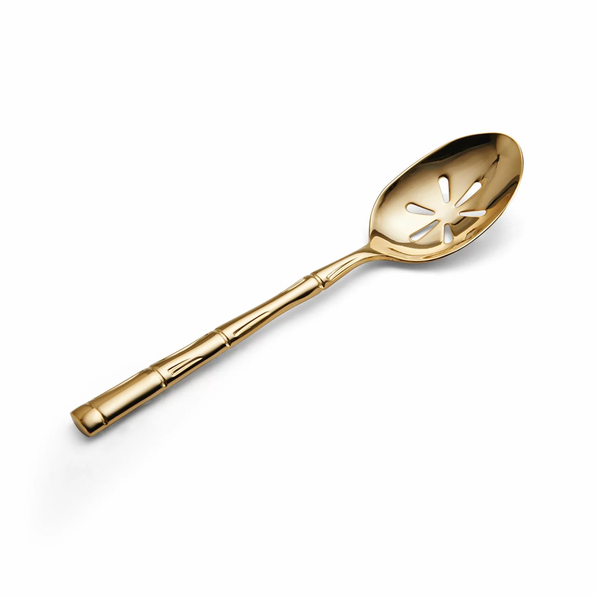 Wallace Bamboo Gold Pierced Serving Spoon 18/10 | Wayfair | Wayfair North America