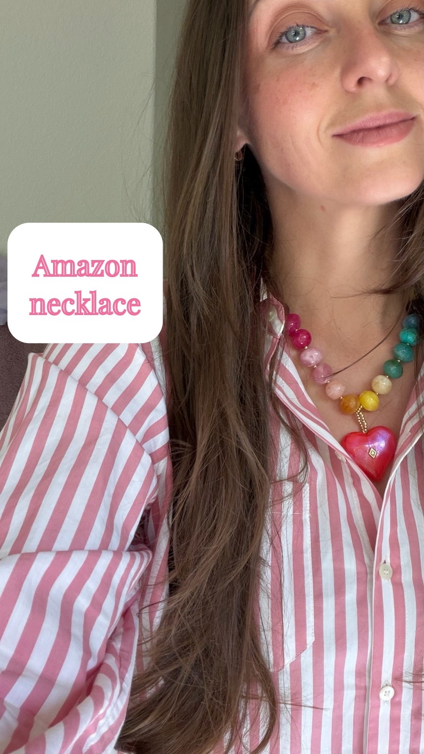 Sézane button up shirt Max. Wearing size 36
Amazon necklace with colorful beads

#LTKootd #LTKSeasonal #LTKWorkwear