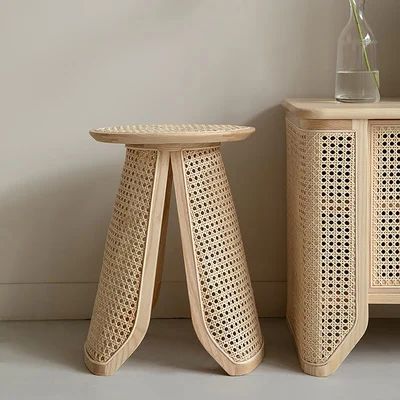Free Shipping on 13" Round Rattan & Ash Wood Side Table Indoor Natural End Table｜Homary | Homary
