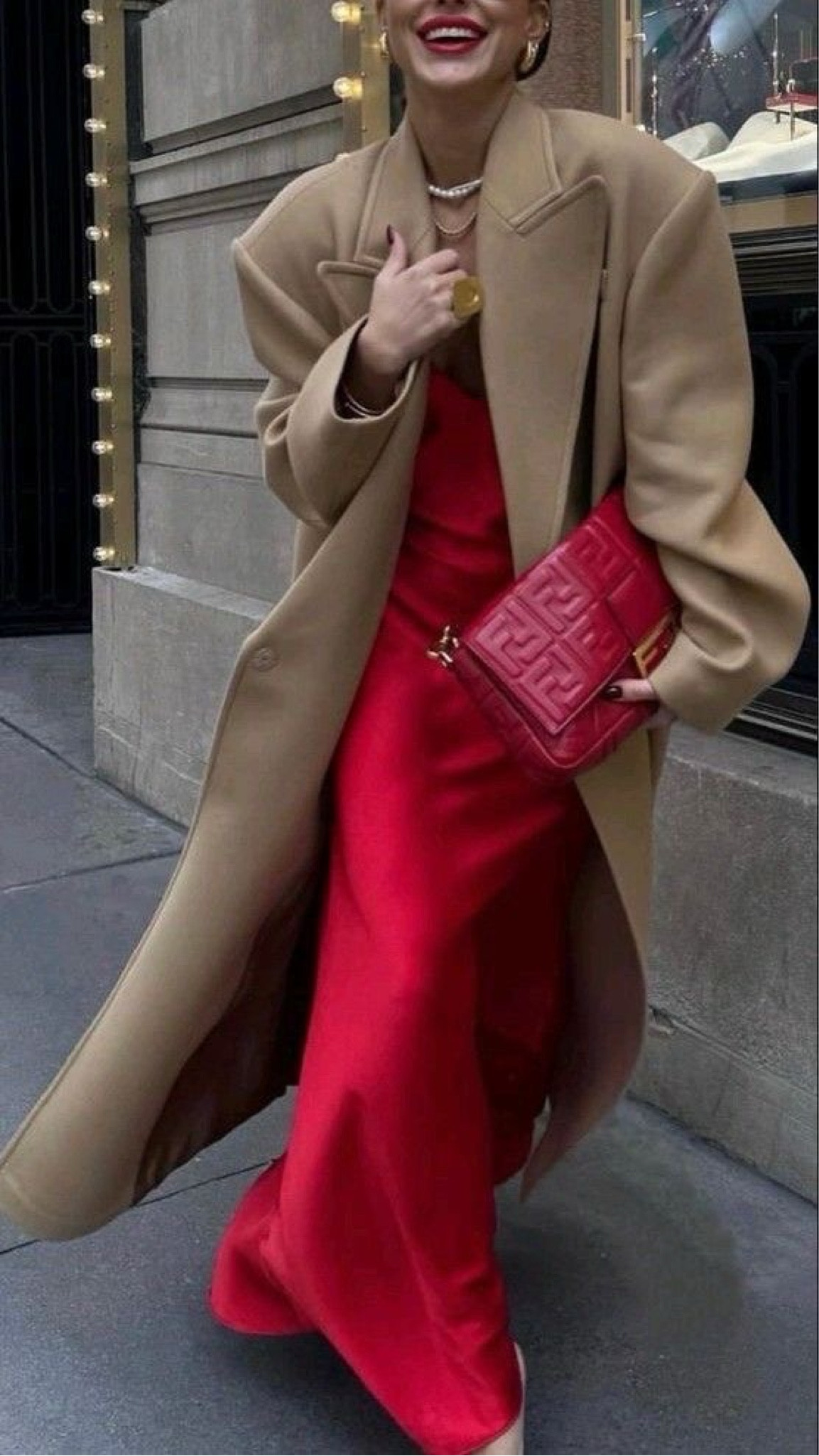 Fall wedding dresses
Red long satin dress
Fendi/red bag
Camel long coat
Chunky gold ring 
Chunky gold earring 

#LTKFallSale #LTKStyleTip #LTKWedding