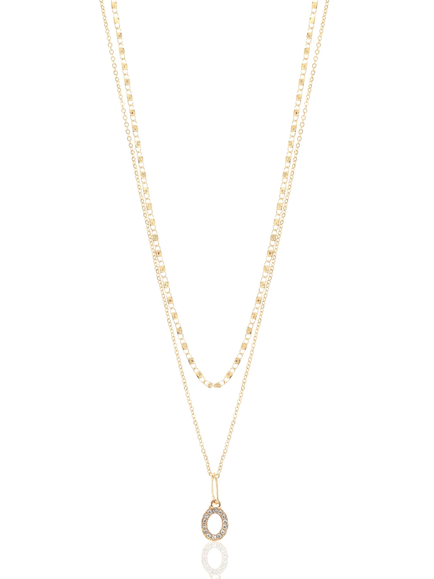 Time and Tru Goldtone Initial Letter Necklace Set for Women, 2 Piece Set - Walmart.com | Walmart (US)