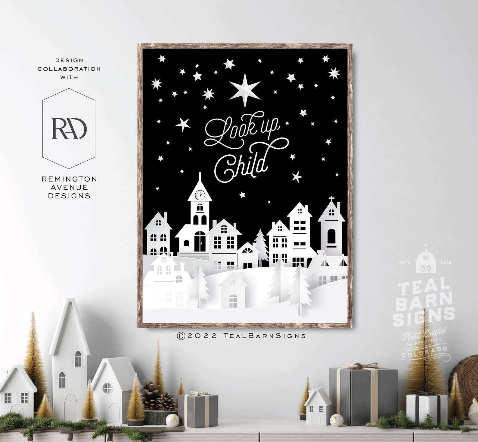 Look Up Child Sign -- Remington Avenue, Christmas Village, Silhouette, Winter Wall Art | Etsy (US)