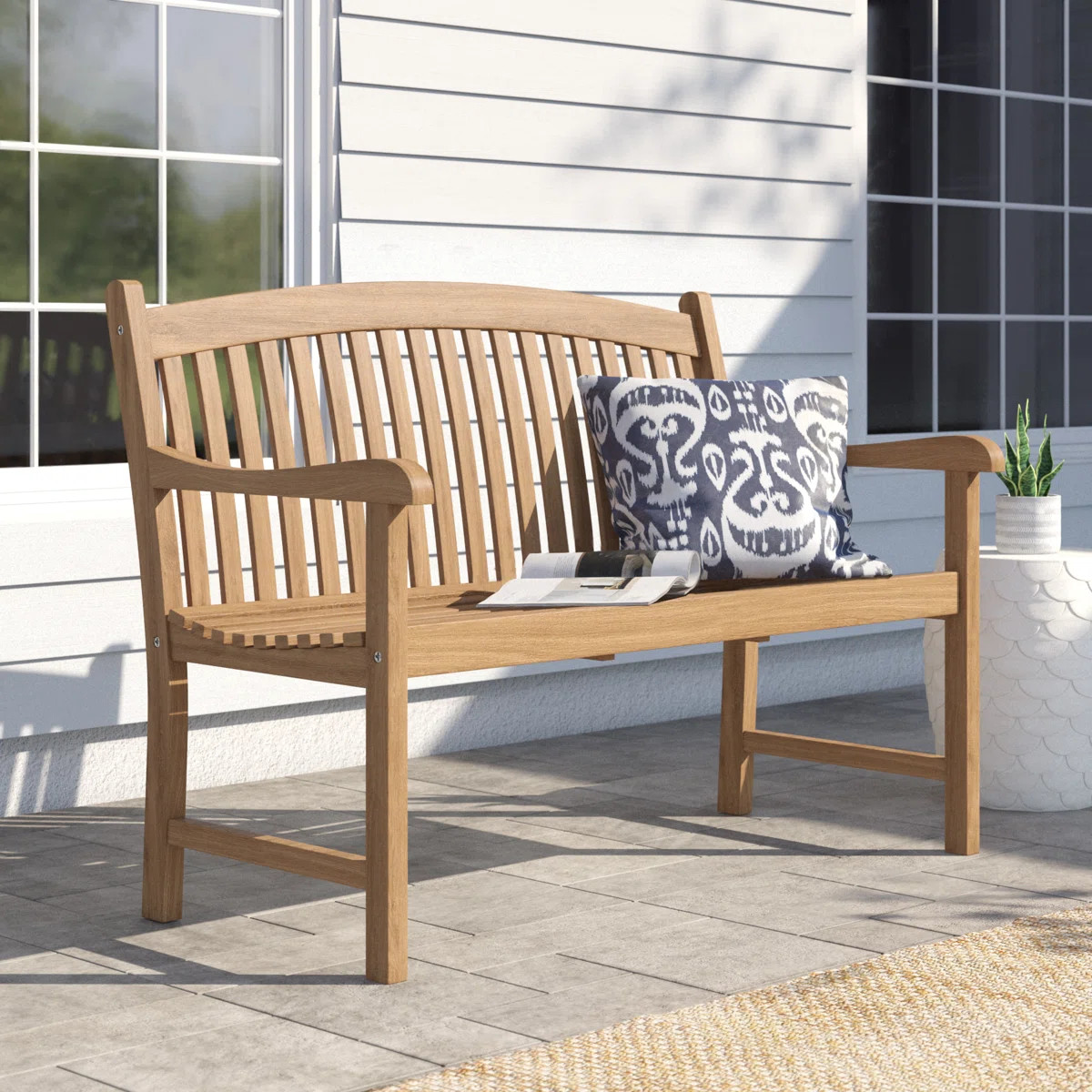 Brighton Teak Wood Garden 2 Seater Bench, Ideal Furniture For Outdoor And Patio | Wayfair North America
