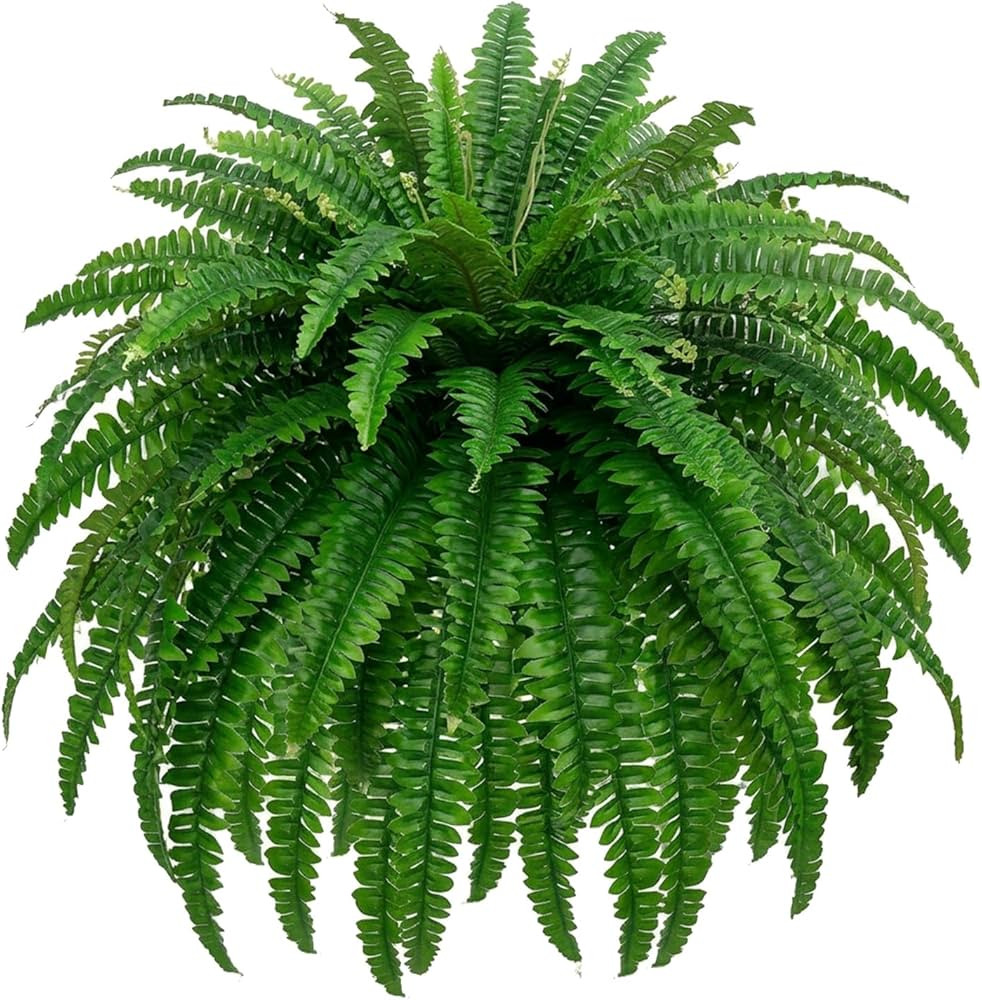 48" Large Artificial Boston Fern Plants for Outdoor Indoor, Fake Ferns for Front Porch Hanging, F... | Amazon (CA)