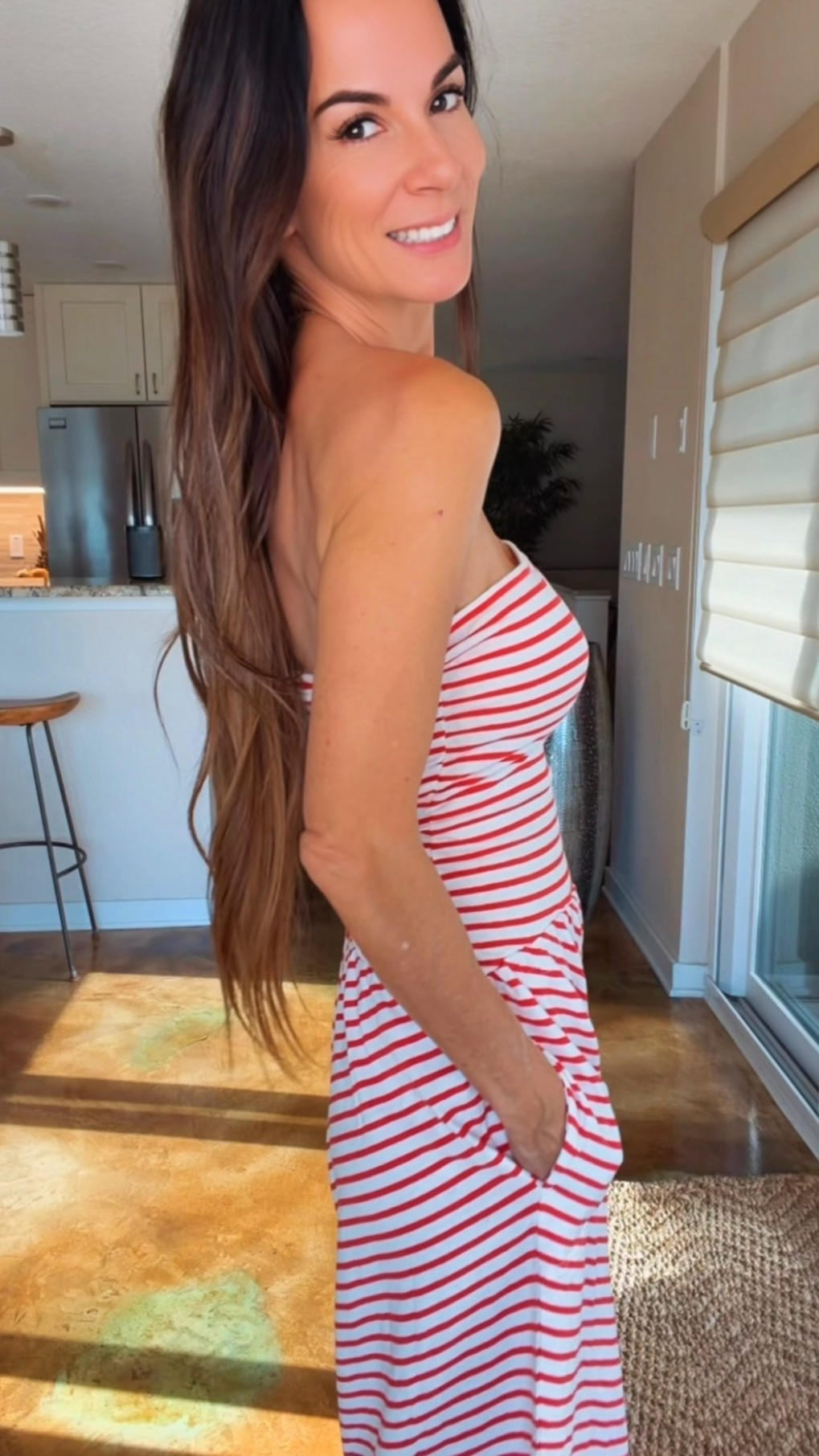 Is there anything better than a good romper situation? ❤️🤍

This one checked every single box for me…

✨ Strapless (and actually stays put!)
✨ The cutest nautical stripes
✨ Pockets (because obviously 🤭)
✨ Under $80
✨ Comes in multiple colors

It’s giving beach town brunch, fireworks by the water, vacation dinners, and “I just threw this on” energy… while secretly looking completely put together.

Let’s just say this romper is sailing straight to the top of my summer favorites. ⚓️

#NicoleColeeStyle #SummerStyle #RomperSeason #CoastalStyle #VacationOutfit

#LTKdayinmylife #LTKgrwm #LTKootd